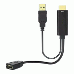 تبدیل HDMI به DISPLAYPORT با رزولوشن 4K همراه پورت تقویت کننده USB 2.0 کی نت مدل KNET K-COHD2DP15