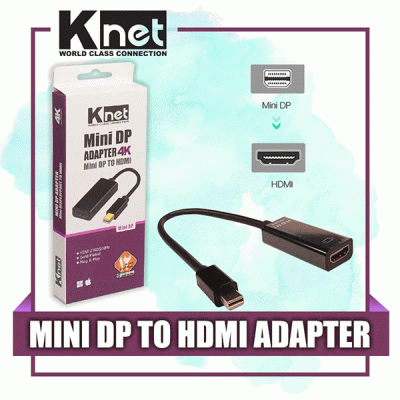 تبدیل MINI DISPLAYPORT به HDMI کی نت مدل KNET K-COMDPHD02