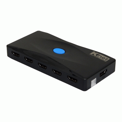 سوییچ 5 پورت HDMI با رزولوشن 4K*2K و ریموت کنترل کی نت مدل KNET K-SWHD2005