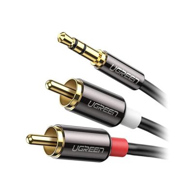 کابل 1 به 2 صدا استریو 3.5 میلیمتر TRS به RCA نر یوگرین مدل UGREEN AV116 به طول 5 متر
