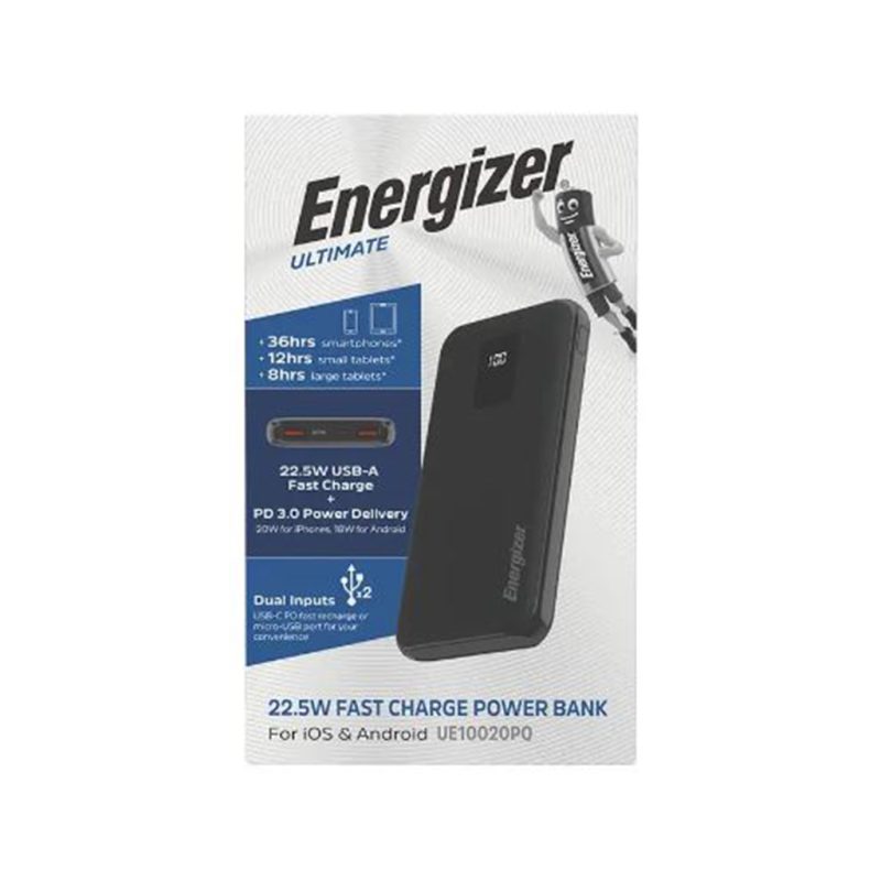 پاوربانک 10000 میلی آمپری انرجایزر مدل ENERGIZER UE10020PQ