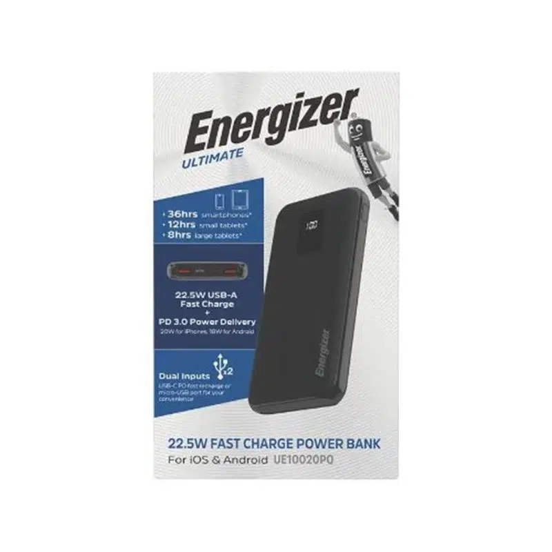 پاوربانک 10000 میلی آمپری انرجایزر مدل ENERGIZER UE10020PQ