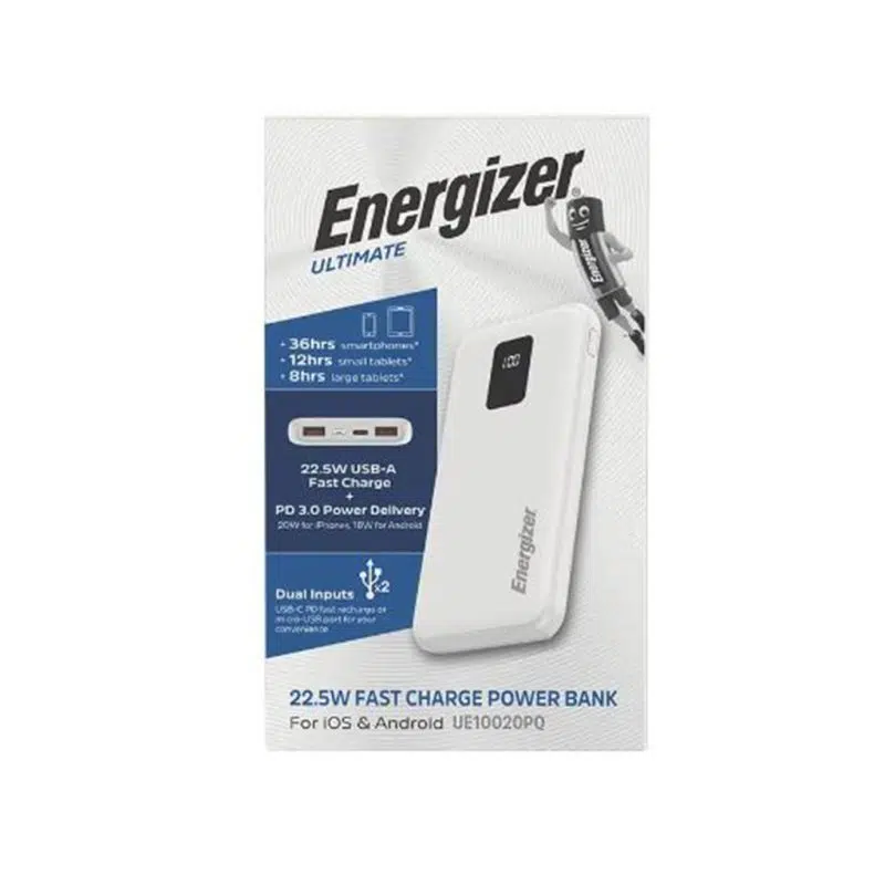 پاوربانک 10000 میلی آمپری انرجایزر مدل ENERGIZER UE10020PQ