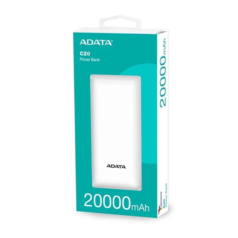 پاور بانک 20000 میلی آمپری ای دیتا مدل ADATA C20