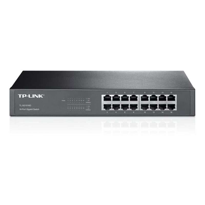 سوئیچ 16 پورت گیگابیت ودسکتاپ/رکمونت تی پی لینک مدل TPLINK TL-SG1016D