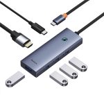 هاب 6 پورت USB-C بیسوس مدل BASEUS BS-OH118
