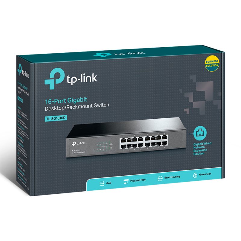 سوئیچ 16 پورت گیگابیت ودسکتاپ/رکمونت تی پی لینک مدل TPLINK TL-SG1016D