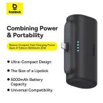پاور بانک 5000 میلی آمپر ساعتی بیسوس مدل BASEUS COMPACT FAST CHARGING TYPE-C EDITION