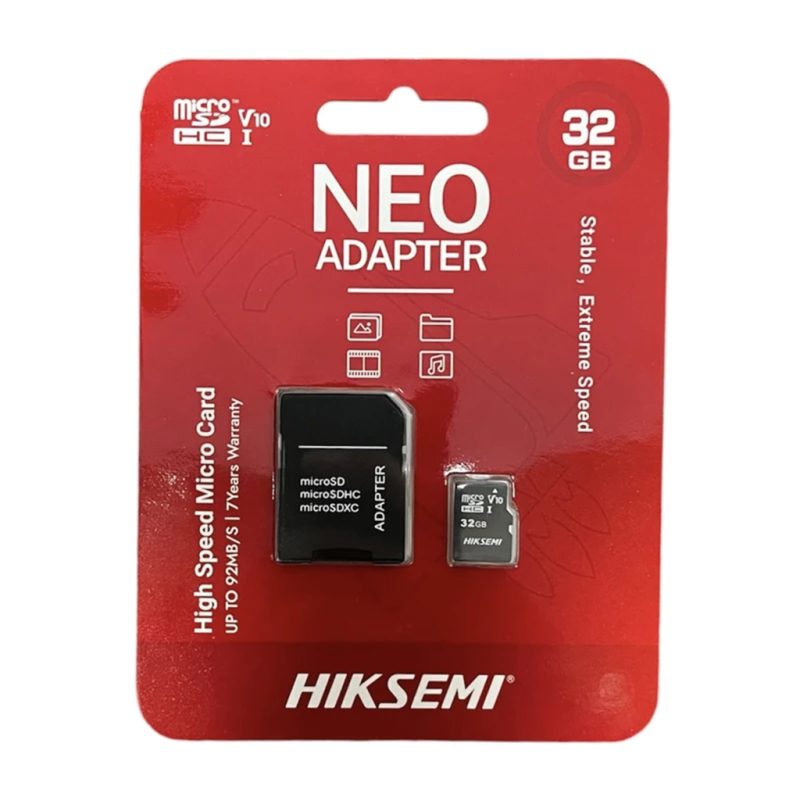 کارت حافظه MICROSDHC هایکسمی کلاس 10 مدل HIKSEMI HS-TF-C1 ظرفیت 32 گیگابایت به همراه آداپتور