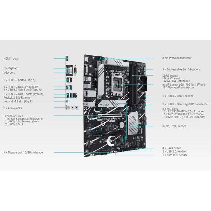 مادر برد ایسوس مدل ASUS PRIME B760-PLUS D5