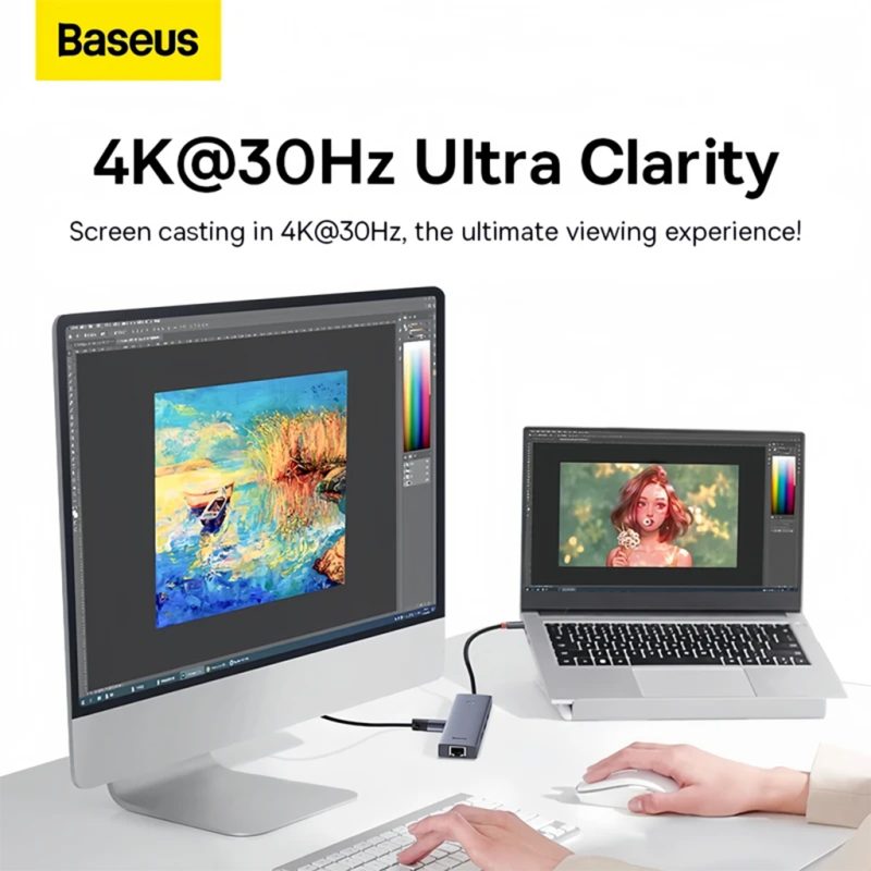 هاب 6 پورت USB-C بیسوس مدل BASEUS BS-OH151