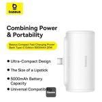 پاور بانک 5000 میلی آمپر ساعتی بیسوس مدل BASEUS COMPACT FAST CHARGING TYPE-C EDITION