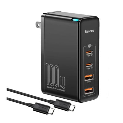 شارژر دیواری بیسوس مدل BASEUS GAN2 PRO 100W به همراه کابل تبدیل USB-C
