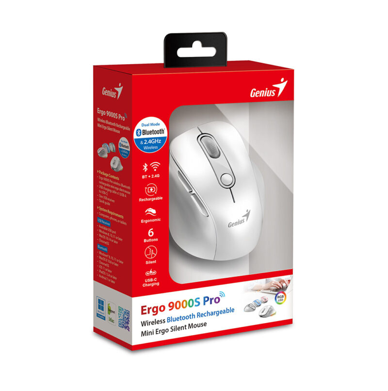 موس بی سیم گیمینگ جنیوس مدل GENIUS ERGO 9000S PRO