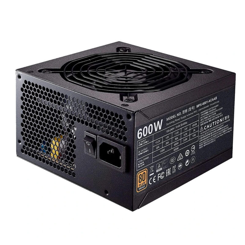 منبع تغذیه کامپیوتر کولرمستر مدل COOLER MASTER MWE BRONZE 600-V2