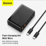 شارژر دیواری بیسوس مدل BASEUS GAN2 PRO 100W به همراه کابل تبدیل USB-C
