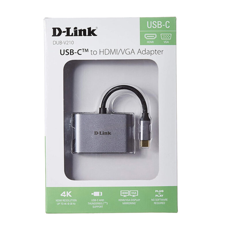 مبدل USB-C به VGA/HDMI دی لینک مدل DLINK DUB-V210