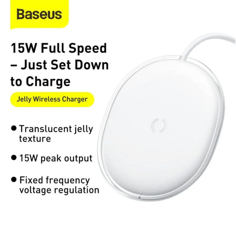 شارژر بی سیم بیسوس مدل BASEUS JELLY WIRELESS CHARGER 15W