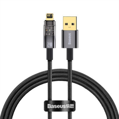 کابل لایتنینگ هوشمند بیسوس مدل BASEUS AUTO POWER OFF FAST CHARGING CABLE به طول 1 متر