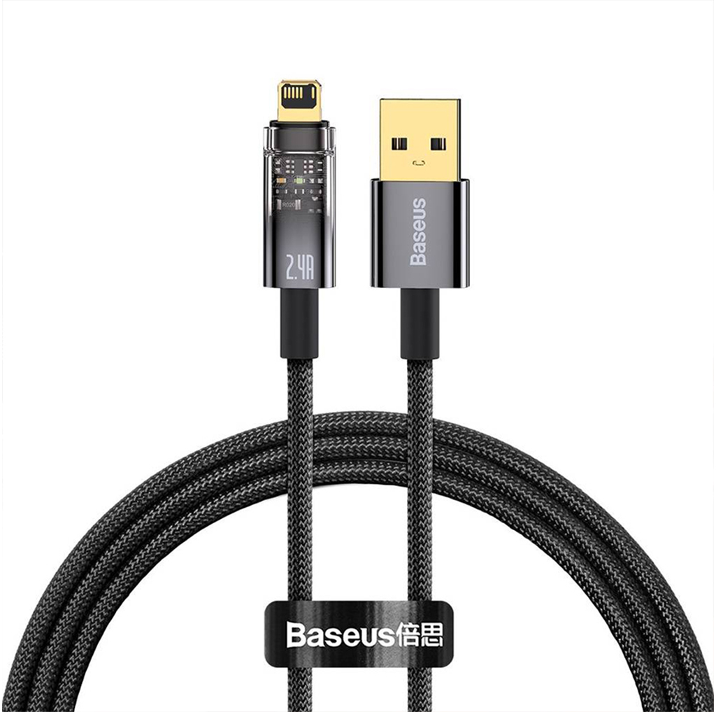 کابل لایتنینگ هوشمند بیسوس مدل BASEUS AUTO POWER OFF FAST CHARGING CABLE به طول 1 متر