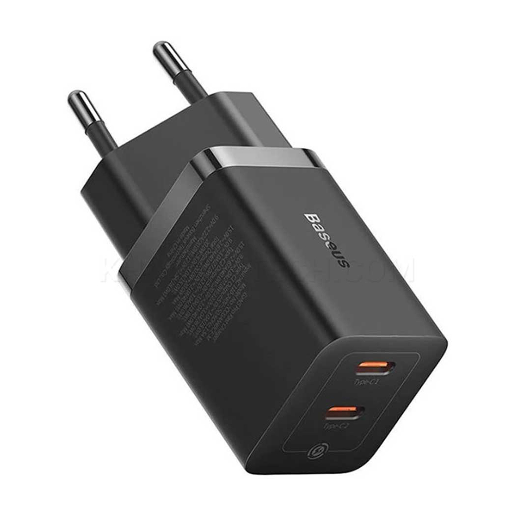 شارژر 40 وات بیسوس مدل BASEUS GAN5 PRO FAST CHARGER C+C 40W EU