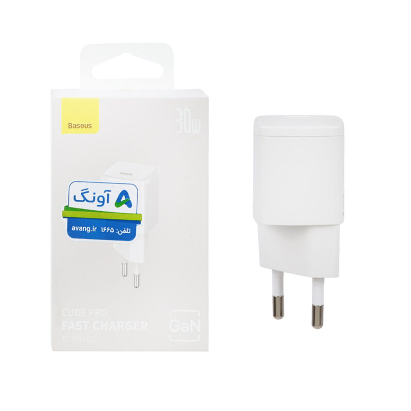 شارژر دیواری 30 وات بیسوس مدل BASEUS CUBE PRO FAST CHARGER IC 30W EU