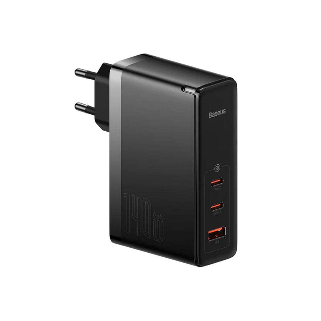 شارژر دیواری 140 وات بیسوس مدل BASEUS GAN5 PRO FAST CHARGER 2C+U 140W EU