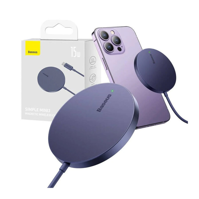 شارژر بی سیم بیسوس مدل BASEUS SIMPLE MINI3 MAGNETIC WIRELESS CHARGER 15W