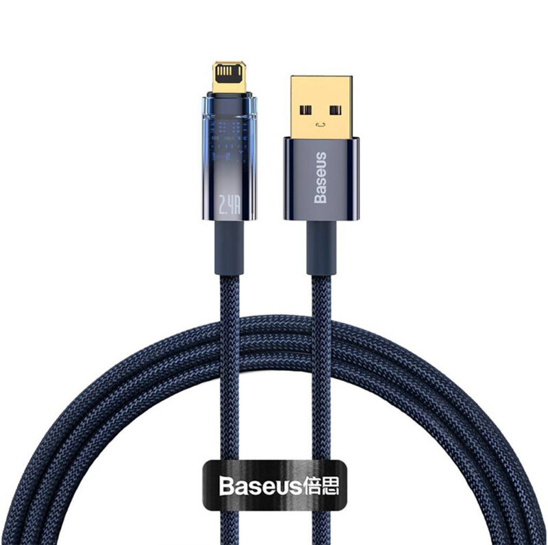 کابل لایتنینگ هوشمند بیسوس مدل BASEUS AUTO POWER OFF FAST CHARGING CABLE به طول 1 متر