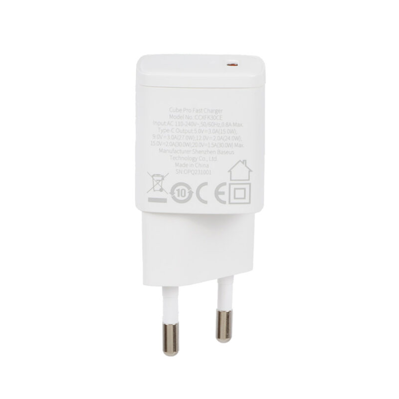 شارژر دیواری 30 وات بیسوس مدل BASEUS CUBE PRO FAST CHARGER IC 30W EU