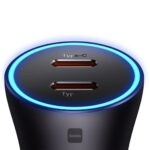 شارژر فندکی فست شارژ 40 وات بیسوس مدل BASEUS USB-C+USB-C CAR CHARGER 40W