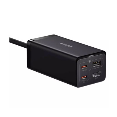 شارژر رومیزی 67 وات و هاب بیسوس مدل GAN5 PRO DESKTOP FAST CHARGER 1C+2C+HDMI 67W