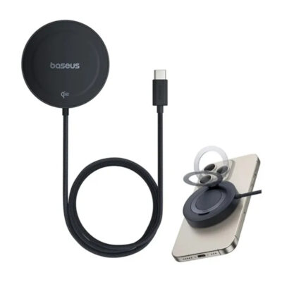 شارژر بی سیم 15 وات بیسوس مدل BASEUS MAGNETIC WIRELESS CHARGING STAND QI2 15W