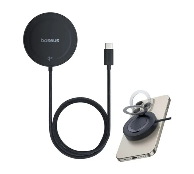 شارژر بی سیم 15 وات بیسوس مدل BASEUS MAGNETIC WIRELESS CHARGING STAND QI2 15W