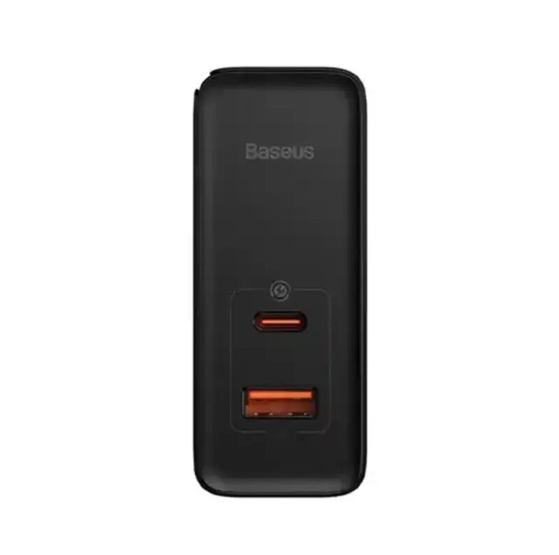 شارژر دیواری دو پورت بیسوس مدل BASEUS GAN5 PRO C+U با توان 100 وات