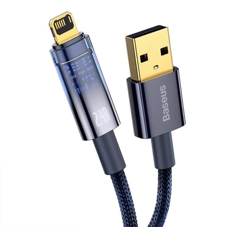 کابل لایتنینگ هوشمند بیسوس مدل BASEUS AUTO POWER OFF FAST CHARGING CABLE به طول 1 متر