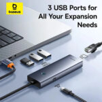 هاب 4 پورت USB-C بیسوس مدل BASEUS BS-OH109