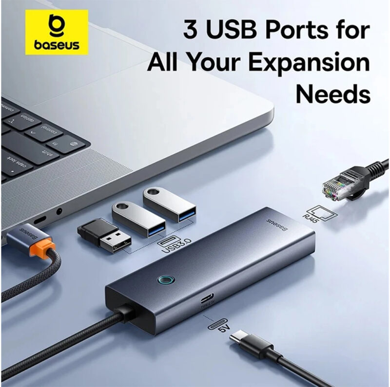 هاب 4 پورت USB-C بیسوس مدل BASEUS BS-OH109