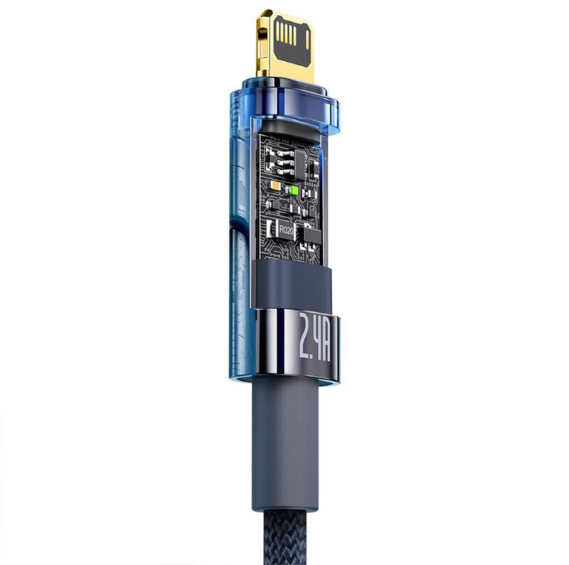 کابل لایتنینگ هوشمند بیسوس مدل BASEUS AUTO POWER OFF FAST CHARGING CABLE به طول 1 متر