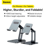 پایه نگهدادنده موبایل بیسوس مدل BASEUS DESKTOP BIAXIAL FOLDABLE METAL STAND