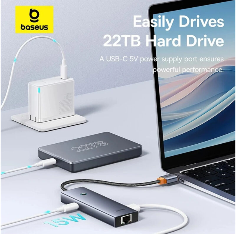 هاب 4 پورت USB-C بیسوس مدل BASEUS BS-OH109