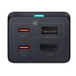 شارژر رومیزی 67 وات و هاب بیسوس مدل GAN5 PRO DESKTOP FAST CHARGER 1C+2C+HDMI 67W