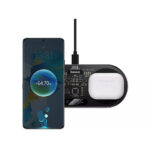 شارژر بی سیم 20 وات بیسوس مدل BASEUS DIGITAL LED DISPLAY 2-in-1 WIRELEES CHARGER BS-W528 20W