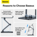 پایه نگهدادنده موبایل بیسوس مدل BASEUS DESKTOP BIAXIAL FOLDABLE METAL STAND