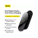 شارژر بی سیم 20 وات بیسوس مدل BASEUS DIGITAL LED DISPLAY 2-in-1 WIRELEES CHARGER BS-W528 20W