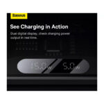 شارژر بی سیم 20 وات بیسوس مدل BASEUS DIGITAL LED DISPLAY 2-in-1 WIRELEES CHARGER BS-W528 20W