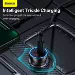 شارژر فندکی فست شارژ 40 وات بیسوس مدل BASEUS USB-C+USB-C CAR CHARGER 40W