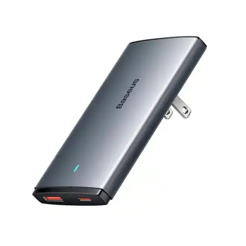 شارژر دیواری دو پورت و 65 وات بیسوس مدل BASEUS GAN5 PRO ULTRA SLIM