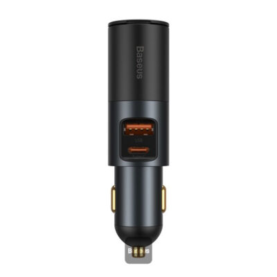 شارژر فندکی 120 وات فست شارژ بیسوس مدل BASEUS SHARE TOGETHER FAST CHARGE WITH CIGARETTE LIGHTER EXPANSION PORT U+C