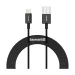 کابل USB A-LIGHTENING بیسوس مدل BASEUS PUDDING SERIES FAST CHARGING CABLE USB to IP 2.4A 20W 2M به طول 2 متر